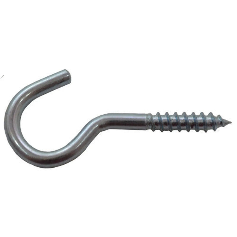 Screw Hooks - Zinc Plated - 60mm x 10mm - Pack of 100