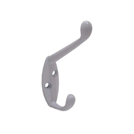 105mm Die Cast Hat & Coat Hook - White - Pack of 20