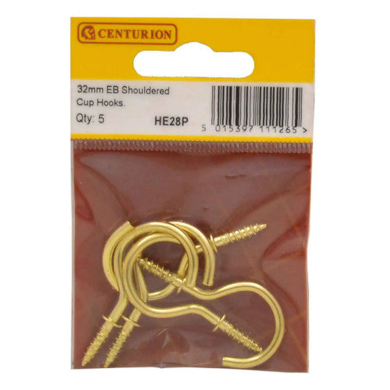 32mm EB Shouldered Cup Hooks (Pack of 5)