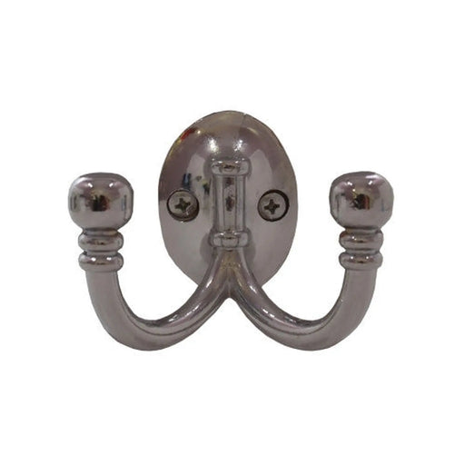 Premium Ball End Double Robe Hook - Chrome Plated - Pack of 10