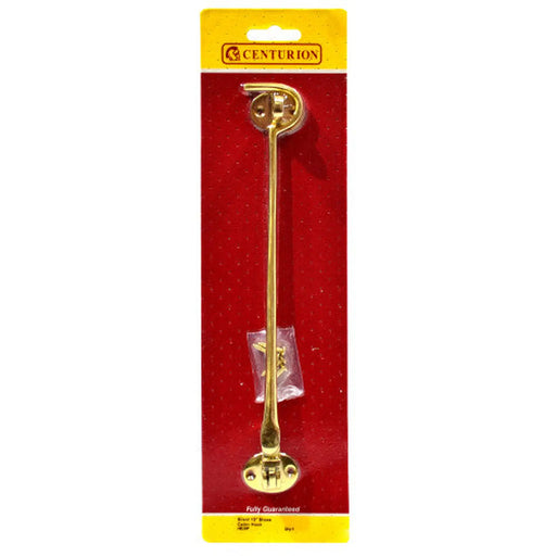 Silent Pattern Brass Cabin Hooks, Polished Brass, 250mm - Pack of 3