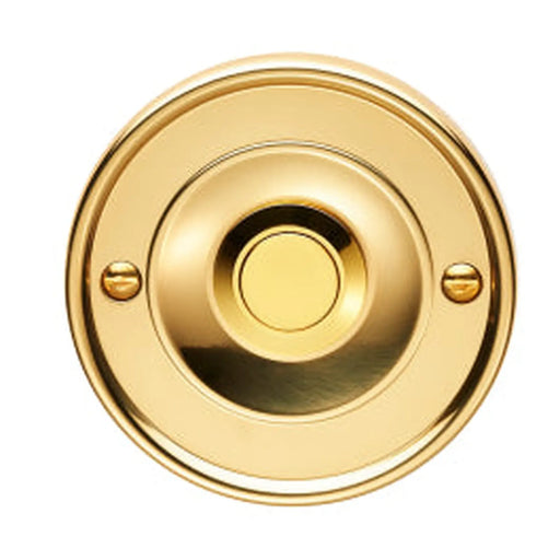 Round Bell Push - Polished Brass 65 x 7