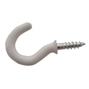 19mm White PVC Shouldered Cup Hooks - Pack of 100