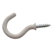 32mm White PVC Shouldered Cup Hooks - Pack of 100