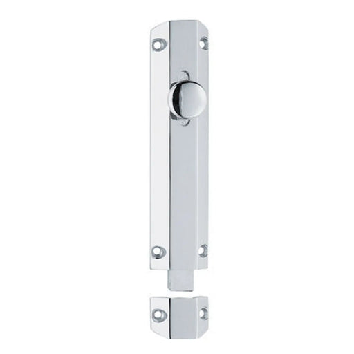 102 X 36Mm Surface Bolt C/W Keep Flat & Angled Mortice Keeps - Retail Pack - Polished Chrome