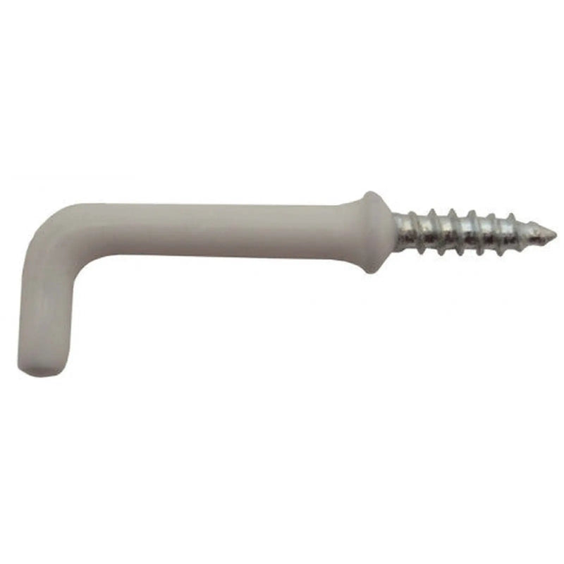 32mm White PVC Shouldered Dresser Hooks - Pack of 100