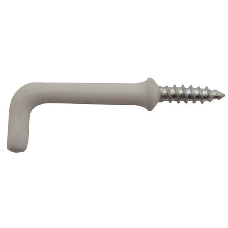 38mm White PVC Shouldered Dresser Hooks - Pack of 100