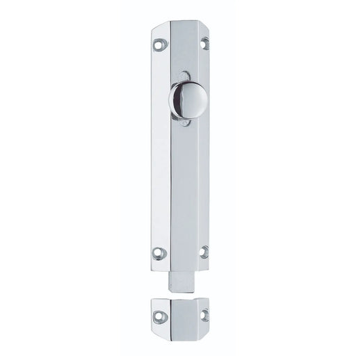 152 X 36Mm Surface Bolt C/W Keep Flat & Angled Mortice Keeps - Polished Chrome 150MM