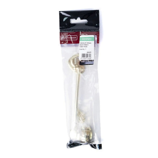 Silent Pattern Brass Cabin Hooks, Polished Brass, 150mm - Pack of 5