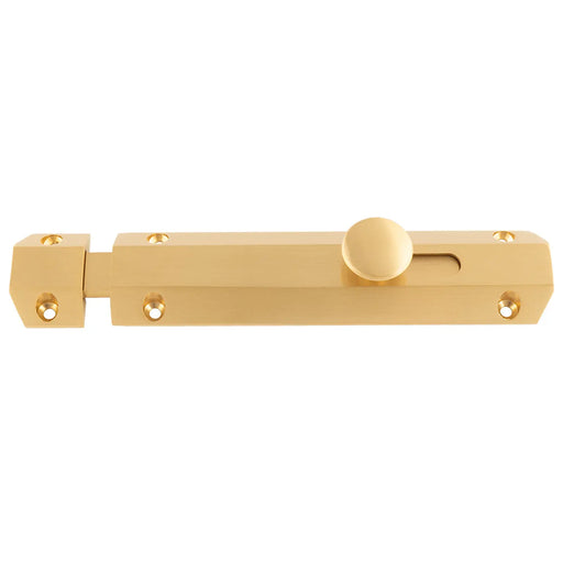 152 X 36Mm Surface Bolt C/W Keep Flat & Angled Mortice Keeps - Satin Brass