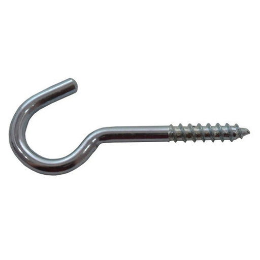 Steel Screw Hooks - Zinc Plated - 55mm x 8mm - Pack of 100