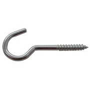 Steel Screw Hooks - Zinc Plated - 80mm x 12mm - Pack of 100