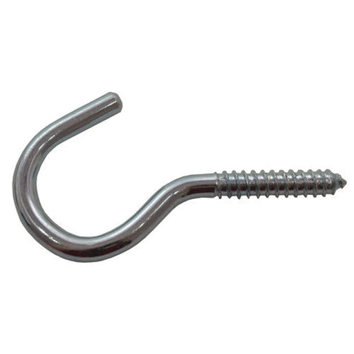 Steel Screw Hooks - Zinc Plated - 100mm x 18mm - Pack of 50