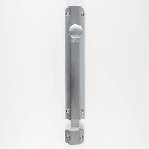 203 X 36Mm Surface Bolt C/W Keep Flat & Angled Mortice Keeps - Satin Chrome 202MM