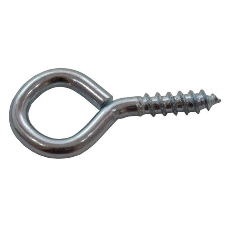 Steel Screw Eyes - Zinc Plated - 30mm x 3mm - Pack of 100