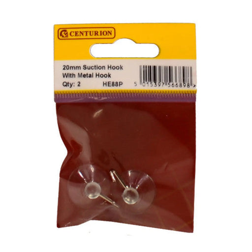 20mm Suction Hook with Metal Hook - Pack of 5