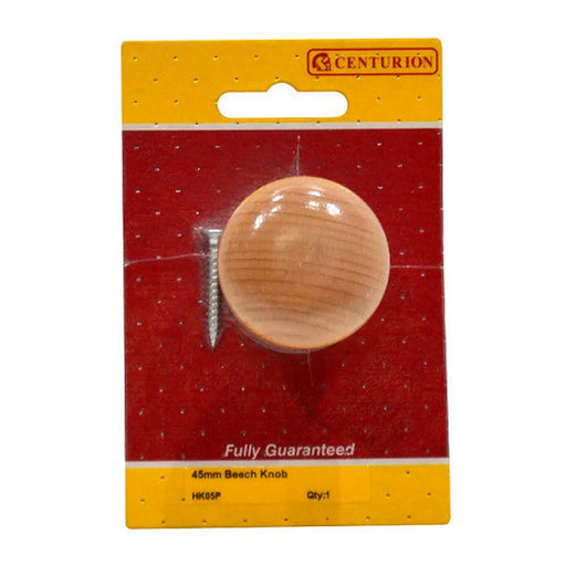 Beech Knobs, 45mm Dia. - Pack of 5