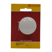 Porcelain Cupboard and Wardrobe Knobs, White, 50mm Dia. - Pack of 5