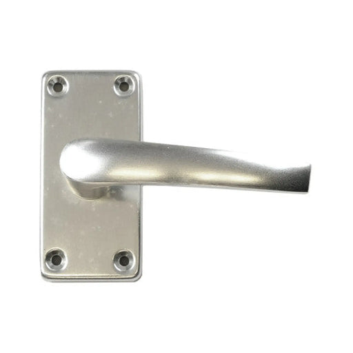 Cambridge Lever Latch Set, Polished Anodised Aluminium, 89mm x 43mm - Pack of 5