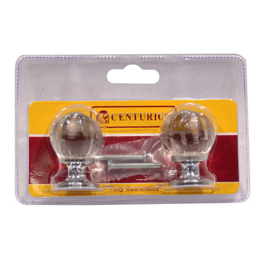 Glass Pumpkin Knob, Chrome Plated, 30mm Dia. - Pack of 5