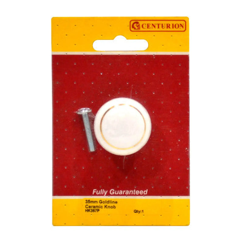 35mm Goldline Ceramic Knob - Pack of 5