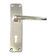 Lincoln Lever Lock Set, Polished Anodised Aluminium, 150mm x 40mm - Pack of 5
