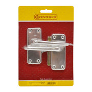 Lincoln Lever Lock Set, Polished Anodised Aluminium, 100mm x 40mm - Pack of 5