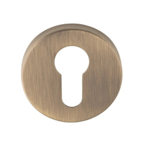 Escutcheon - Euro Profile - Push-On Round Rose - Antique Brass