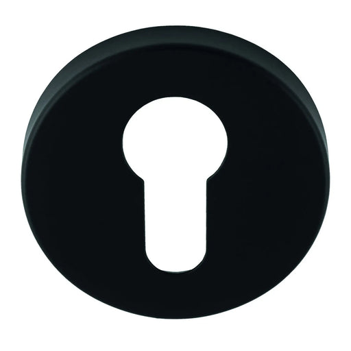 Escutcheon - Euro Profile - Push-On Round Rose - Matt Black