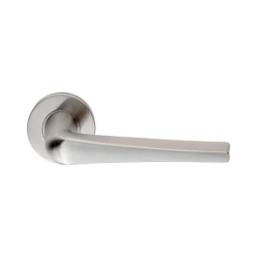 Plaza Lever On Sprung Push-On Round Rose - Satin Stainless Steel