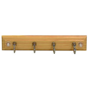 4 Key Tidy Hook Board - Chrome Plated Hooks - Pine Board - Pack of 5