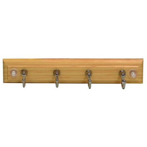 4 Key Tidy Hook Board - Chrome Plated Hooks - Pine Board - Pack of 5