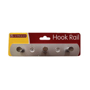 3 Hook Metal Flat Wall Rail - Polished Chrome - Pack of 4