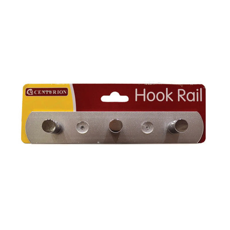 3 Hook Metal Flat Wall Rail - Polished Chrome - Pack of 4