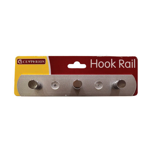 3 Hook Metal Flat Wall Rail - Polished Chrome - Pack of 4
