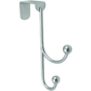 Over The Door Double Metal Hook - Polished Chrome - Pack of 5