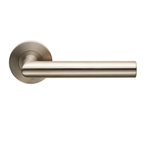 Treviri Mitred Lever On Sprung Push-On Round Rose - Satin Stainless Steel