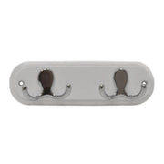 Robe Double Hook Board - Chrome Plated Hooks - White Wood Board - Pack of 4