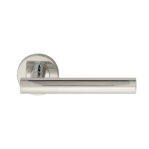 Philadelphia Lever On Sprung Push-On Round Rose - Bright Stainless Steel