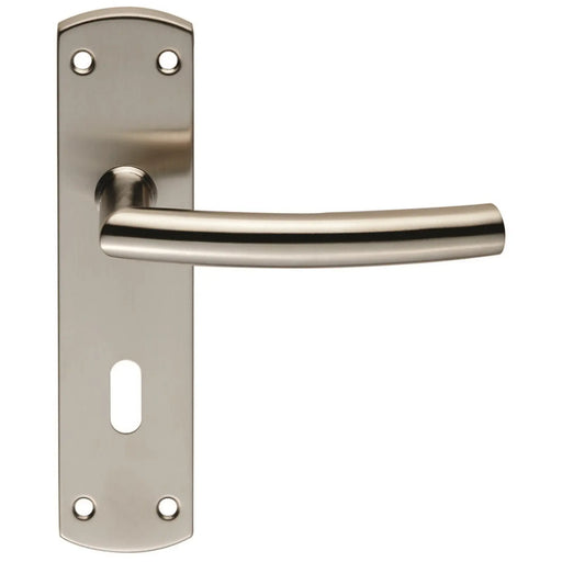 Arched Lever On Face-Fix Backplate - Lock 57Mm - Satin Stainless Steel