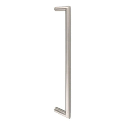 19Mm Dia. Mitred Pull Handle - 425Mm C/C - Bolt Through Fixing - Satin Stainless Steel