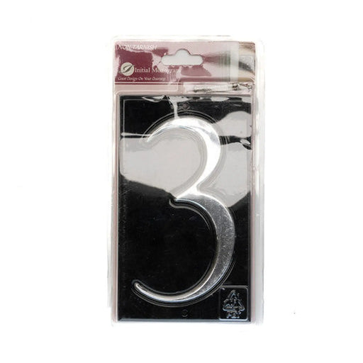 Gloss Black Numbered Plaque 3 - Pack of 2