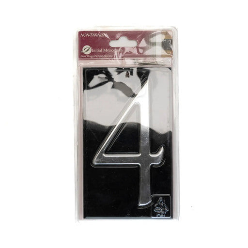 Gloss Black Numbered Plaque 4 - Pack of 2