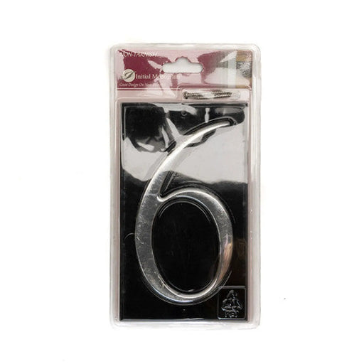 Gloss Black Numbered Plaque 6 - Pack of 2
