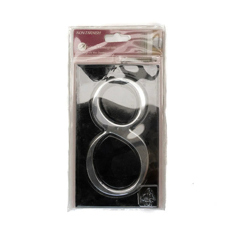 Gloss Black Numbered Plaque 8 - Pack of 2