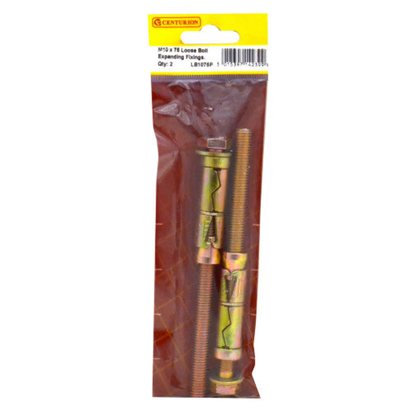 M10 x 75mm Expanding Loose Bolt  (Pack of 2) - Pack of 5