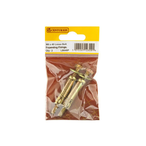 M6 x 40mm Expanding Loose Bolt  (Pack of 2) - Pack of 5
