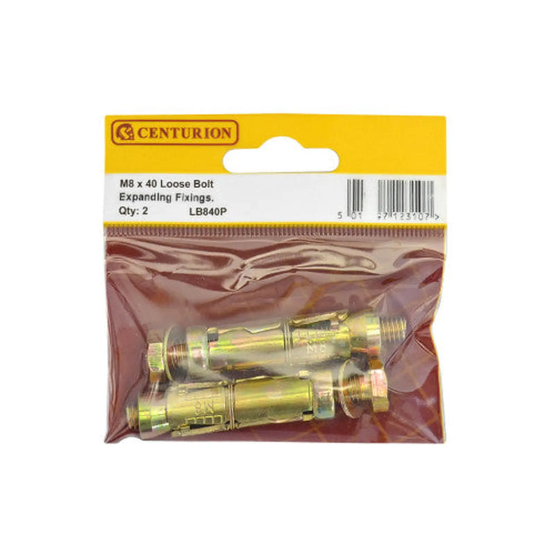 M8 x 40mm Expanding Loose Bolt  (Pack of 2) - Pack of 5