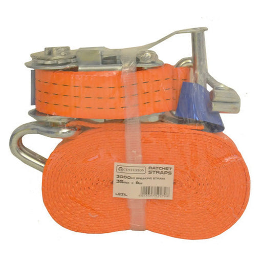 Ratchet Strap - 3000kg Breaking Strength - 6m Length - 35mm Width - Pack of 8