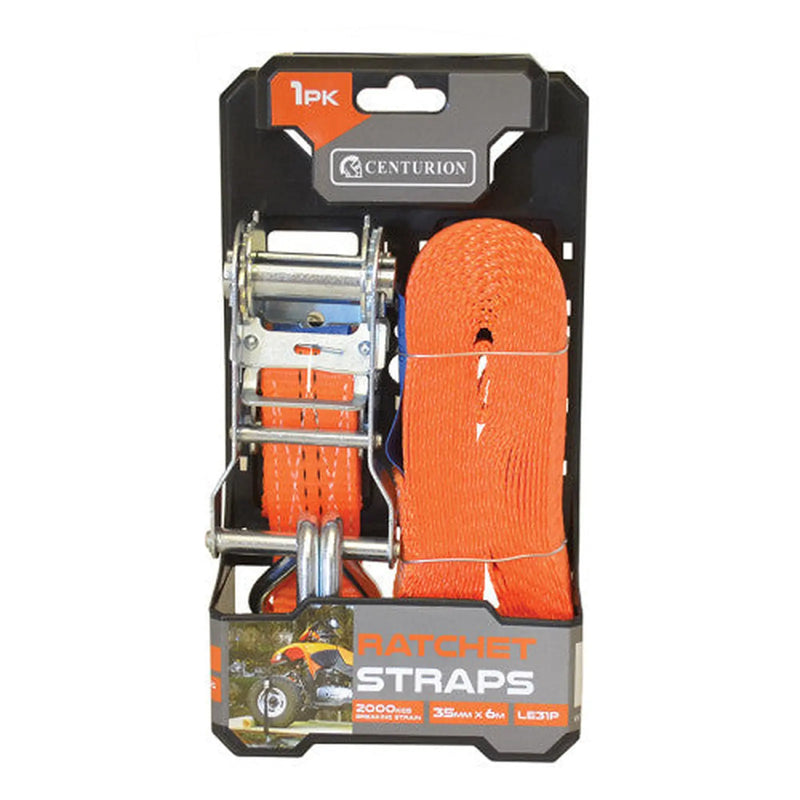 Ratchet Strap - 2000kg Breaking Strength - 6m Length - 35mm Width - Pack of 8